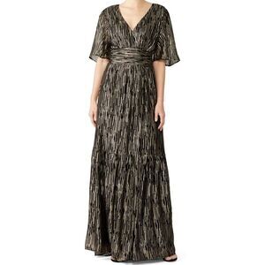 Ba & SH nixon women Small dress Gold Black Long floor length elegant evening